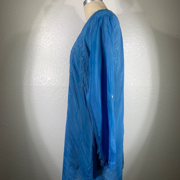 Johnny Was Eyelet Scotia Tunic in Sapphire M NWOT - Picture 6 of 7